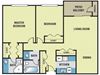 2 Bedroom / 2 Bath - 950 Sq. Ft. Floor Plan Image - B2